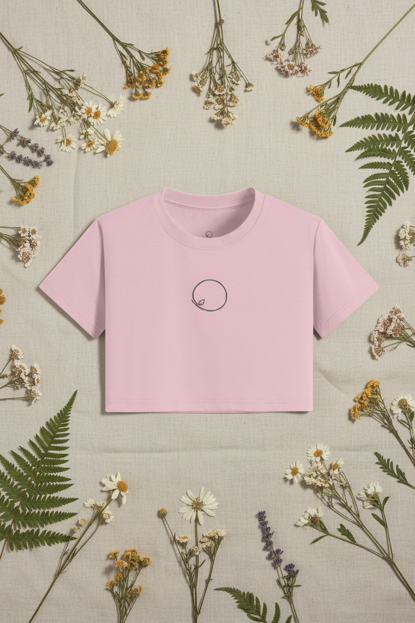Orbit Crop flat-lay – blush pink