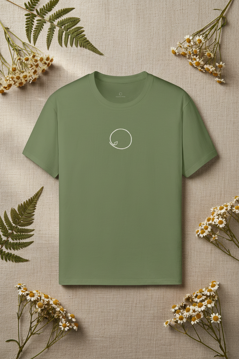 Orbit Tee flat-lay – sage